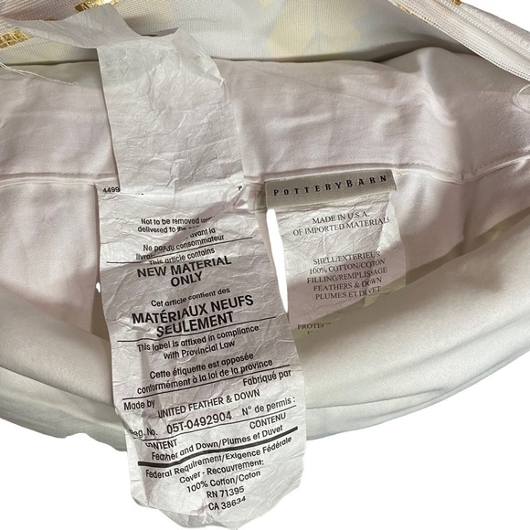 TWO Pillow Covers with Pottery Barn Duck Feather and Down Pillow Inserts - Picture 14 of 16